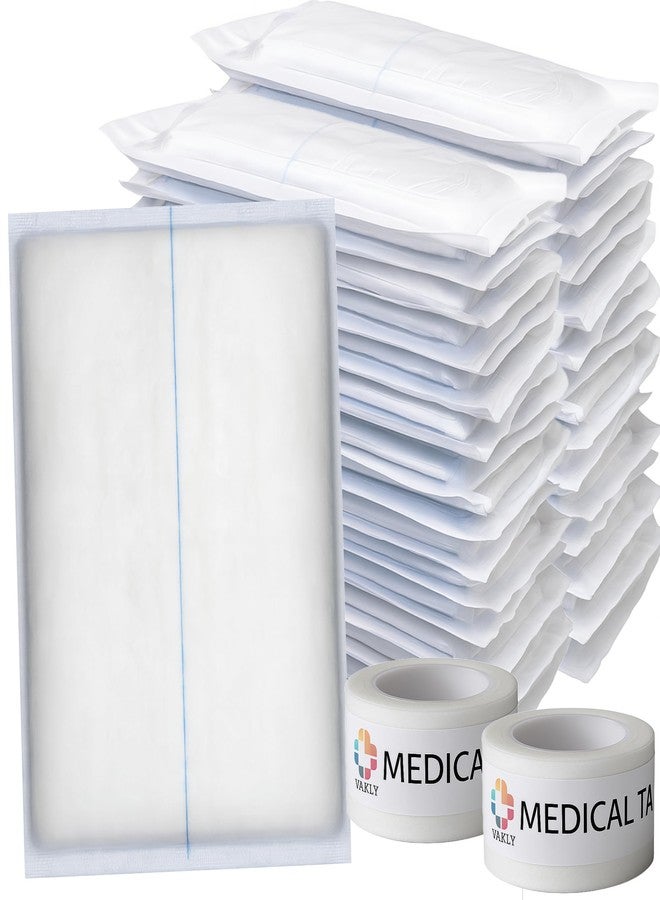 Vakly ABD Combine Abdominal Pads 5x9 [40 Pack] High Absorbency Sterile Individually Wrapped 5''x9'' Non-Adherent Absorbent Post-Op Gauze Pad - Heavy-Draining, Trauma and First Aid Wound Dressing - Image 1